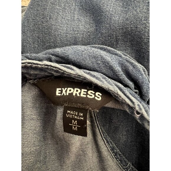 Express Chambray Over the shoulder Keyhole Blouse - M - Picture 7 of 10